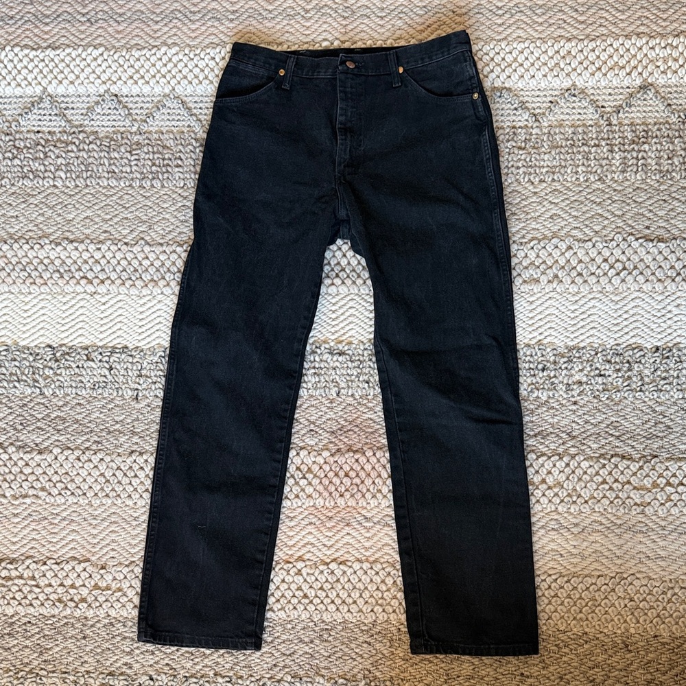Vintage Wrangler USA Made Men’s Denim 5 Pocket Jeans 100% Cotton 34 x 32 Black